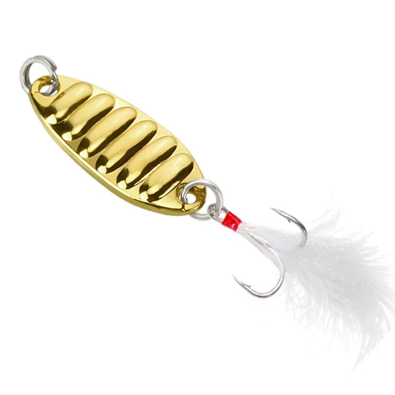 WEIHE Metal VIB Spoon Fishing Lure 1.5g 3g 5g 7g 10g Gold Silver Shinning Swimbait With Single/ Treble Hook
