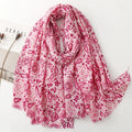 New Hook Flower Print Cotton Scarves Shawls Ladies Long Large Head Wrap Scarf Gold Bronzing Shimmer Viscose Shawls Muslim Hijabs