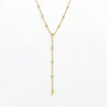 Joolim Jewelry 18K Gold Plated Stainless Steel Link Necklace Dainty Cubic Zirconia Y Tassel Stylish Fashion Chains for Trendy