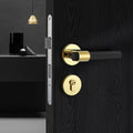Luxury Door Hardware Solid Zinc Alloy Lever Knurled Door Handle on Round Gold in Matt Black