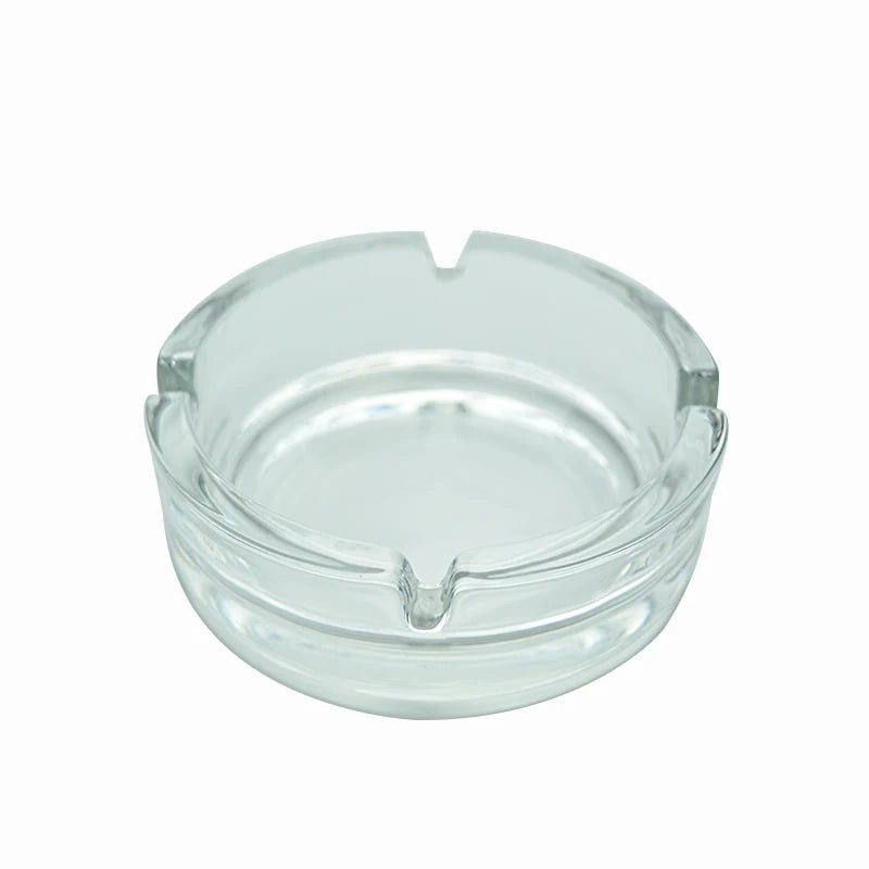 Factory Supply Custom Glass Ashtray with Personalised Logo Clear Design Classic Style Portable Round Shape Multi-Use Available