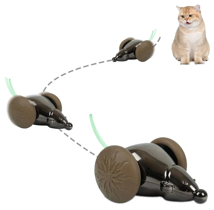 Automatic Cat Mouse Toy USB Rechargeable Interactive Cat Toys for Indoor Cats Smart Sensing Moving Electric Kitten Toys