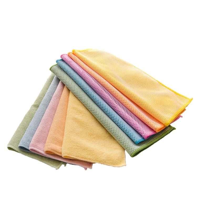 Multifunctional No Shedding Stain Removal Microfiber Mesh Cleaning Cloth for Household Cleaning Stain & Odor Resistant Cloth