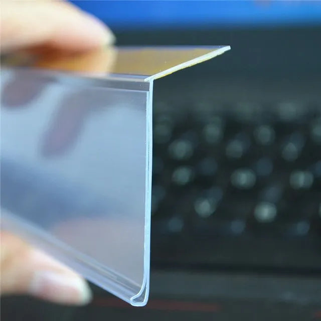 Bevel Edge Adhesive Label Holder PVC Label Strip Supermarket Shelf Edge Price Display Label Holder for Supermarket Shelf