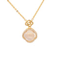 Shiny Zircon Xiangyun Chalcedony Pendant Necklace for Ladies Daily Wear Vintage Style Fashion Temperament Clavicle Chain