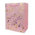 Ready Ship Pink Twinkle Stars Seasonal Paper Gift Bags Single Side Hot Stamping Recyclable Rope for Kids Coated Paper Material