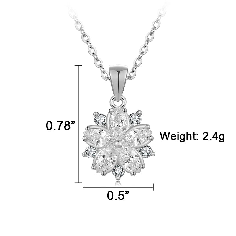 Luxury New Design Trending 925 Sterling Silver Jewelry Flower Pendant Cubic Zircon Charm
