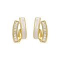 Fashion Chic Alloy Material 14k Gold Plated Zircon Beads Paving Tiny Half c Hoop Earring Daily Party Wedding Earrings for Brides