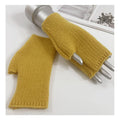 Winter Knitted Half Finger Gloves for Women Soft Warm Knitting Arm Gloves Writing Fingerless Mittens Thicken Wool Guantes