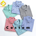 Fengway Custom Men's Stretch Striped Summer Shirt Fashion Business Casual Short Sleeve Knitted Top Breathable Design