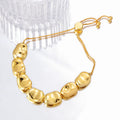 18K Gold Bean-Shaped Adjustable Cord Buckle Bracelet Fashion Adjustable Charm Bracelets