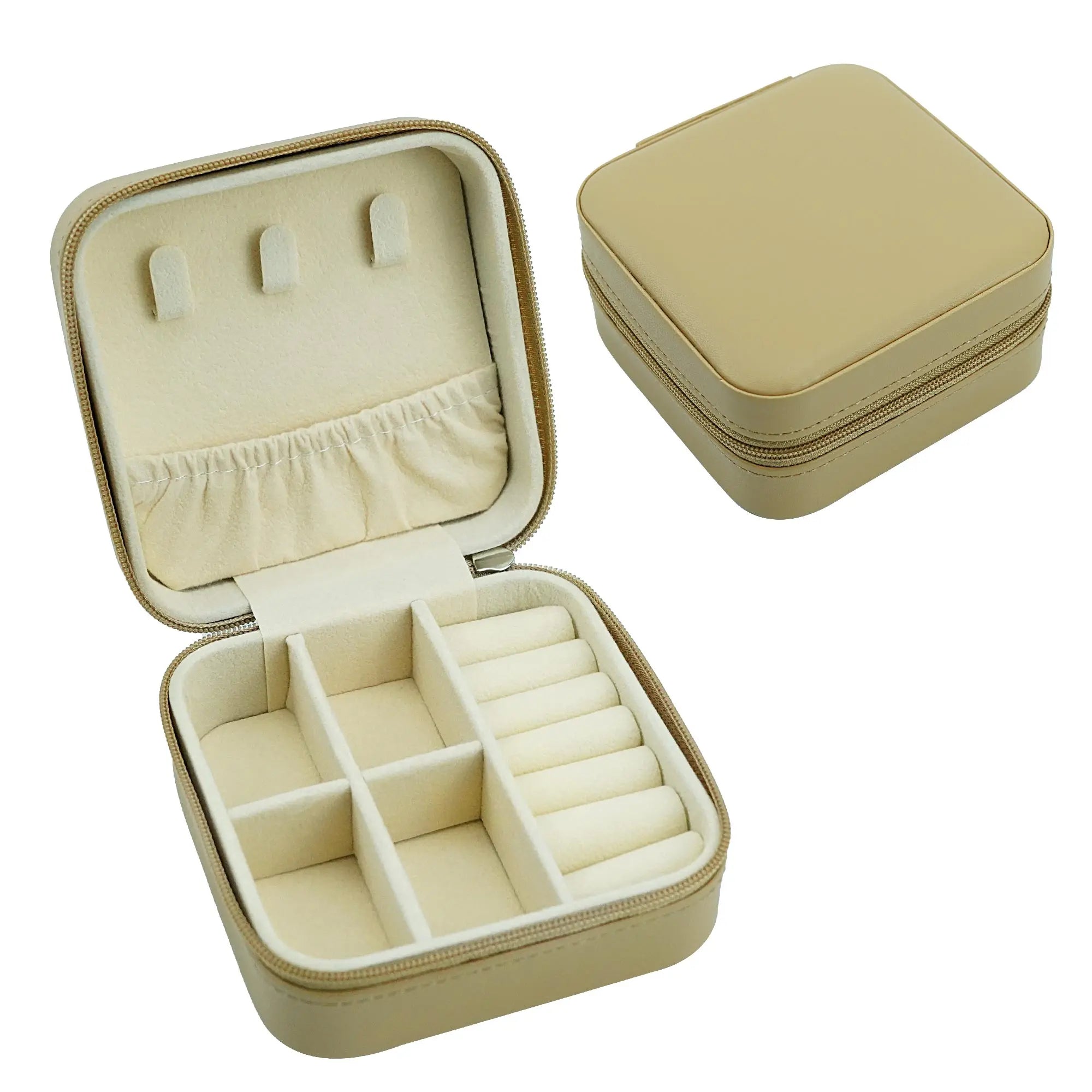 Custom logo PU Cloth Leather Mini Cute Travel Organiser Jewelry Box Organizer square Jewelry Pu Leather Box