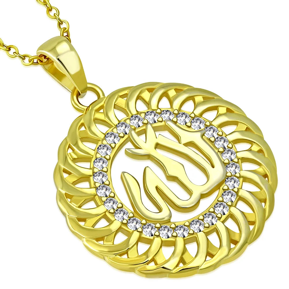 Wholesale Pass Diamond Tester Ice Out VVS Moissanite Silver 1.5Inch Islam Allah Logo Religion Necklace Pendant