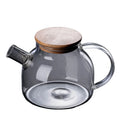 High Borosilicate Glass Tea Kettle Bamboo Lid Durable Water Pitcher Big Mouth Design for Convenient Pouring Tea Pots Kettles