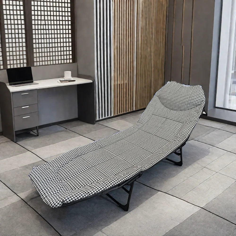 Thousand-Bird Lattice 190*65*H32cm Portable Single Person Office Nap Lounge Chair Outdoor Office Folding Bed