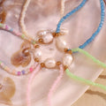 Fresh Water Pearl Chain Necklace Colorful Beaded Necklace Choker Necklace Jewelry Making Supplies