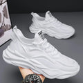 Summer Breathable Fly Woven Mesh Sports Casual Shoes Thick Soles Anti Slip Black Men's Running Sneakers