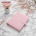 Hongbo Best Seller Eco-friendly Budgeting Organization A5 Embossed Quilted Leather Ring Binder Agenda Notebook Cover 150-Sheet
