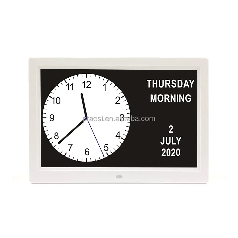 Large 12.1 Inch LED Digital Calendar Day Clock with Backlight Modern Electronic Design Medication Reminder for Dementia Patients