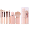 Custom Small Portable Pink Make up Brushes 8 in 1 Travel Kit Makeup Brush Travel Case