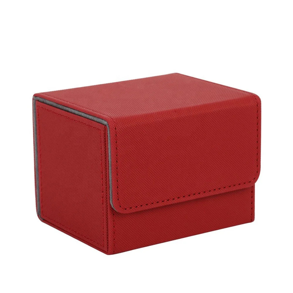 Rectangle Deck Box for Trading Cards Commander Deck Holder Single Sleeved Leather Magnetic Card Storage Box for Magic Cards