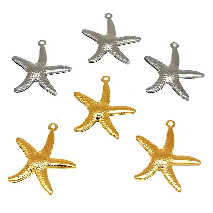 Stainless Steel Starfish Spacer Charms Star Pendants for Crafting Jewelry Making DIY Findings