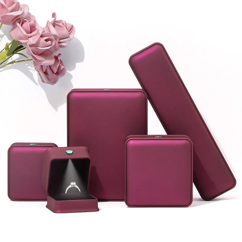Luxury LED Jewelry Storage Box Square Shape for Pendant Necklace Bracelet Ring Earrings-Square Luxury LED Jewelry Packaging Box