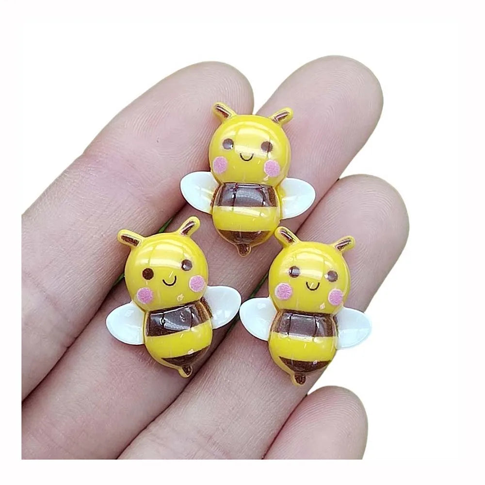 Lovely Cartoon Bee Resin Charms Mini Insect for Nail Art Slime Toy Filler