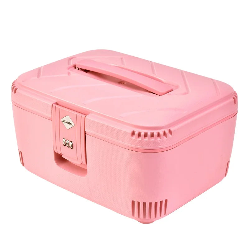 BUBULE PP 14 Inch Open Closure Coded Lock Traveling Cosmetic Jewelry Case Fashionable Portable Women's Makeup Box Mirror