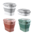 Dog Pet Cat Food Plastic Leakproof Sealable Storage Bin Kitchen Flour Dispenser Collapsible Cereal Rice Food Storage Container