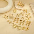 Classic Valentine's Day Heart Earrings Set Simple Gold Waterproof Hypoallergenic Jewelry Set Gift