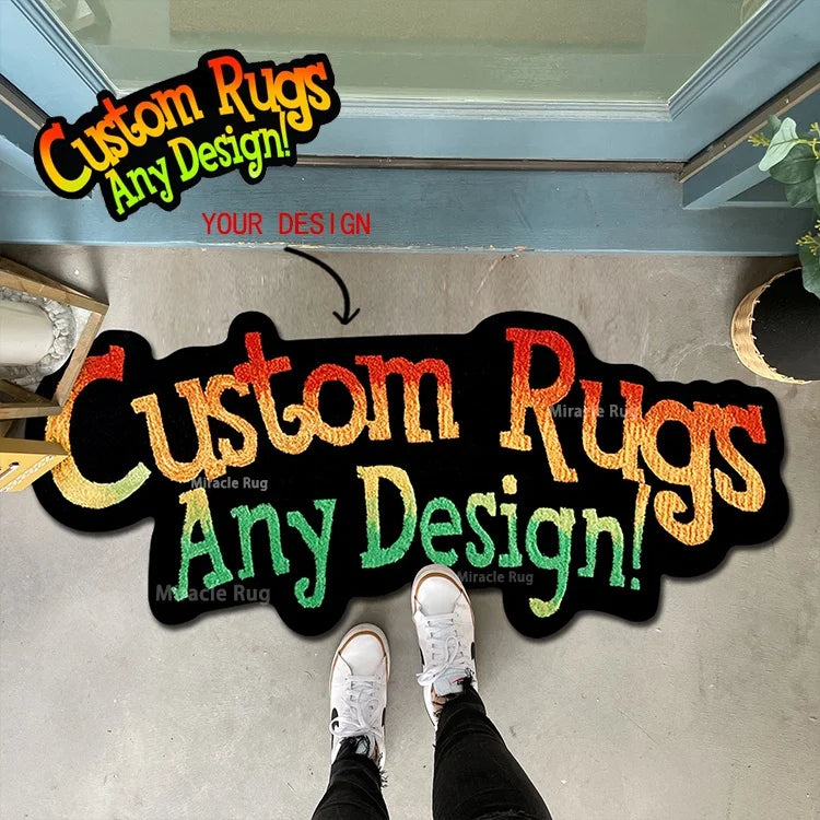 Custom Floor Mat Handmade Carpet and Rug Single Piece Rug Mat Floor 3d Manufactur Carpet logo Tufting Custom Rug