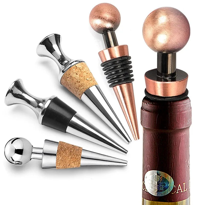 Kitchen bar Accessories Whiskey Beverage champagne Stopper Stainless Steel Vacuum Wine Bottle Stopper
