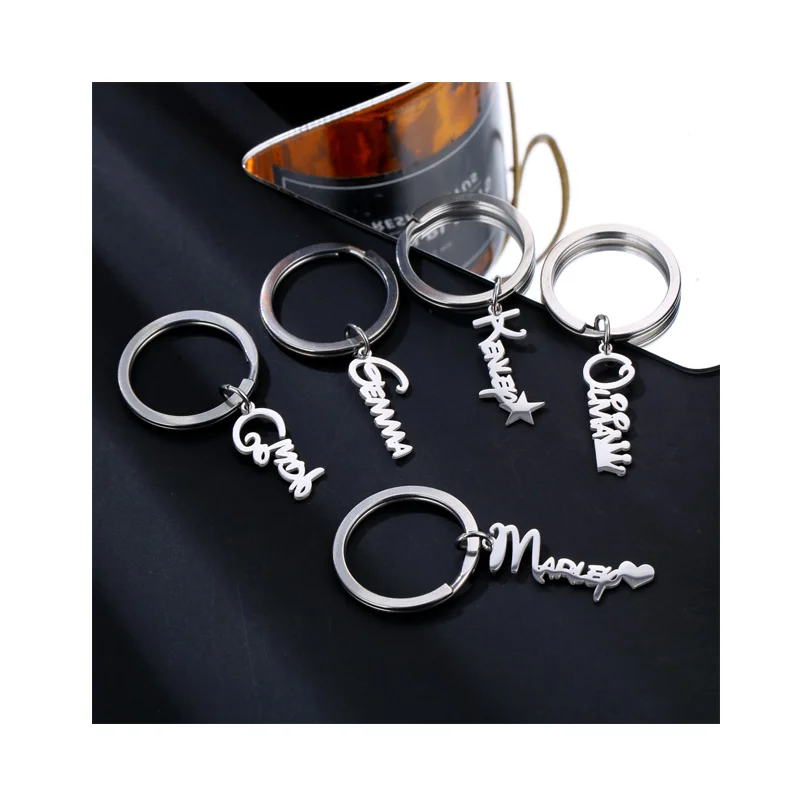Factory Direct Wholesales Custom Luxury Designer Brand Name Letter Car Logo Keychain