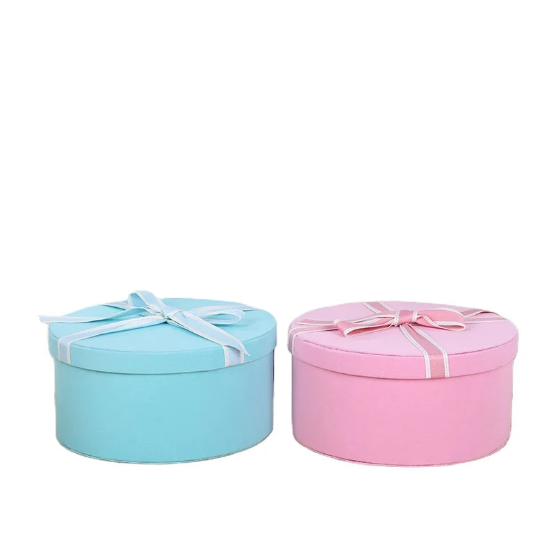 Luxury Large Cardboard Hard Valentine Mothers Day Bridesmaid Paper Box Packaging Pink Velvet Gift Boxes With Ribbon