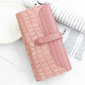 New Design Women Crocodile Pattern Wallet Fashion Clutch Bag Long PU Leather Purse for Lady