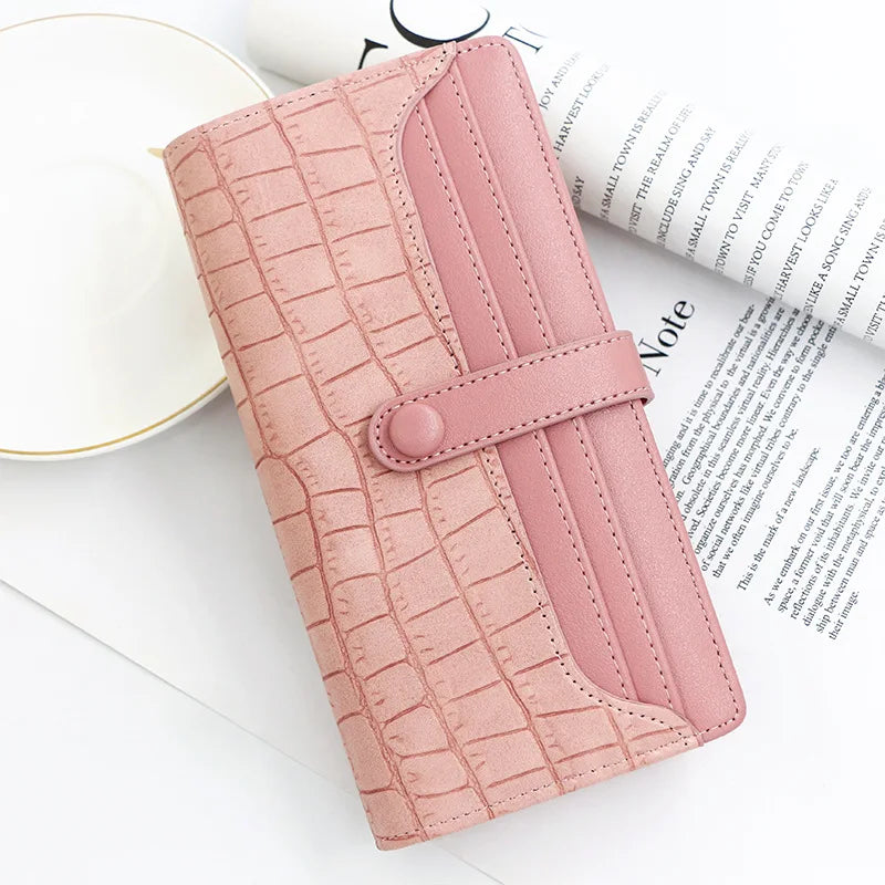 New Design Women Crocodile Pattern Wallet Fashion Clutch Bag Long PU Leather Purse for Lady