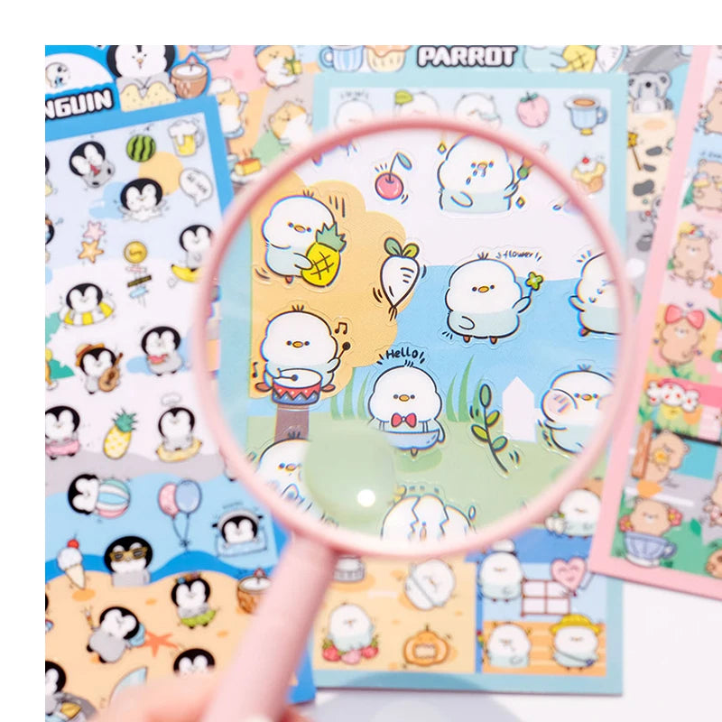 Nekoni Wholesale Sticker Waterproof Journal Diary Planner Decals Stickers Decals Penguin Kitty Panda Parrot Koala Bear Stickers
