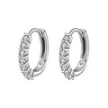 Huggie 925 Sterling Cubic Zirconia Black White Hypoallergenic Silver Antique Hoop Earring for Kids Girls