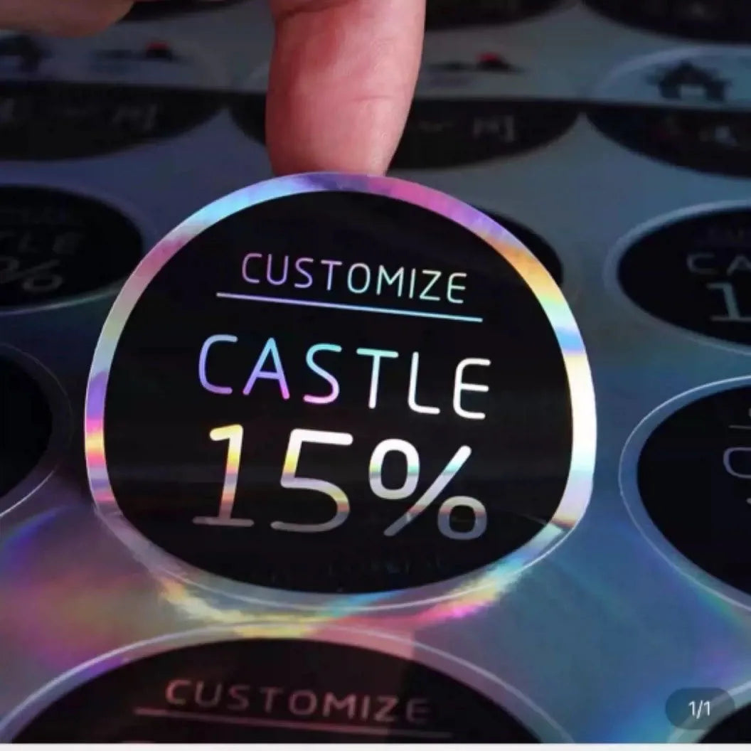 Customized Logo Made Label Holographic Sticker Rainbow Effect Packaging Custom Hologram Sticker
