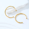 Hypoallergenic Chunky Open Large Round Gold Irregular CC Earrings Minimal Gold Earrings Geometric Bamboo Hoop Earrings