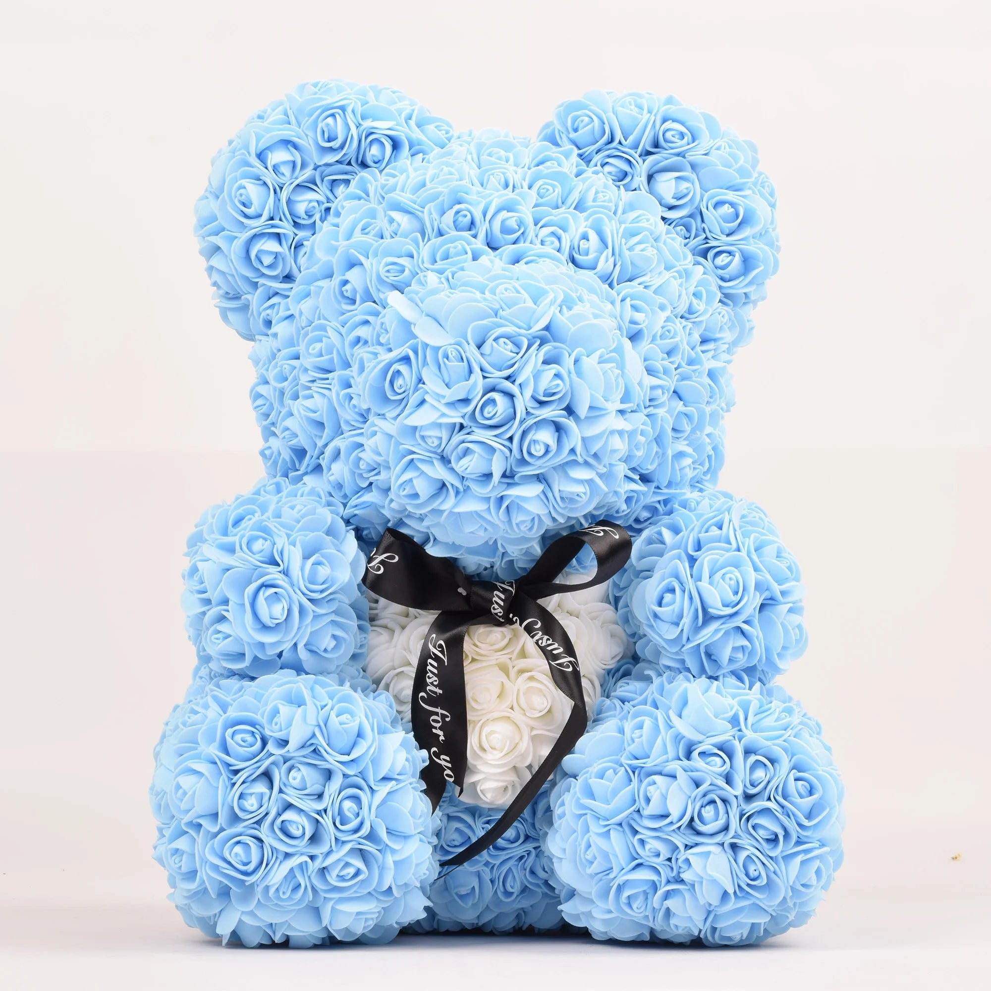 40cm Factory Wholesale PE Foam Handmade Realistic Artificial Flower Rose Bear Decorative Teddy Bear Gift for Wedding Girlfriend