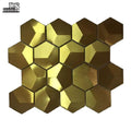 Modern Golden Hexagon 3D Stainless Steel Mosaic Wall Decor for Interior Walls with