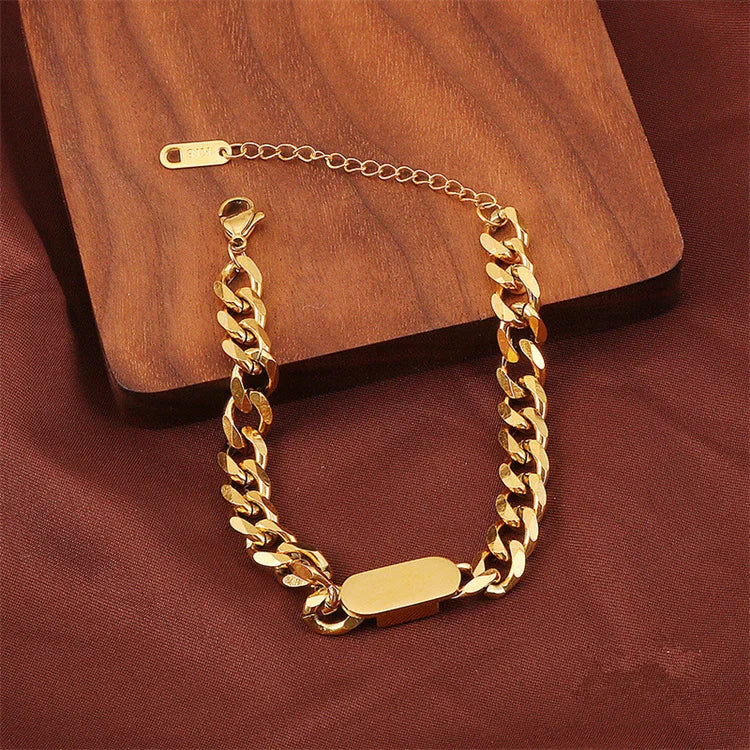 Wholesale New Simple No Fade Stainless Steel Hip Hop Link Chain Fashion Jewelry Bracelet