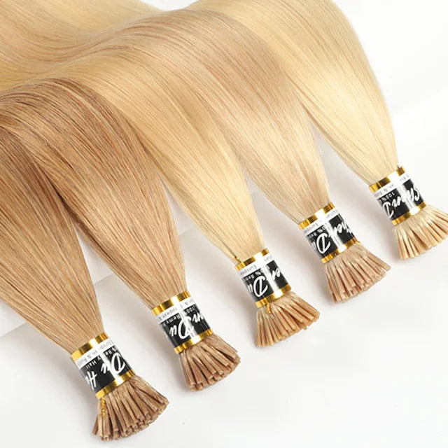 Double Drawn Itip Human Hair Extension Hair Remy Vendor Cuticle Aligned Virgin Keratin Straight I Tip Hair Extensions Wholesale MegaBDM
