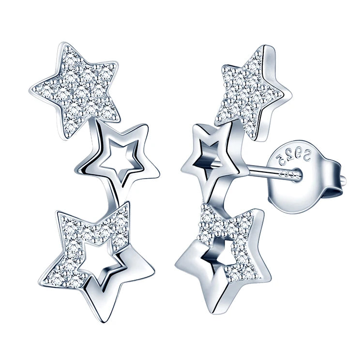 New Arrival Star Ear Climber Earrings 925 Sterling Silver Ear Cuff for Women MegaBDM