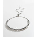 Handmade Strand Box Chain Round Beads Beaded 925 Sterling Silver Adjustable Bracelet for Women Fine Jewelry
