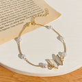 French Luxury Design Ins Pearl Shell Butterfly Bracelet Gold Plated Charm Bracelets Fashion Jewelry for Gift
