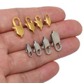 S1231 Waterproof Non Tarnish 18K Gold Plated Stainless Steel Square  Straight Lobster Claw Clasps for Jewelry Making