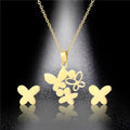 Wholesale Price Simple Glossy Letter Butterfly Necklace Luxury Set Jewelry Stainless Steel Jewelry for Women